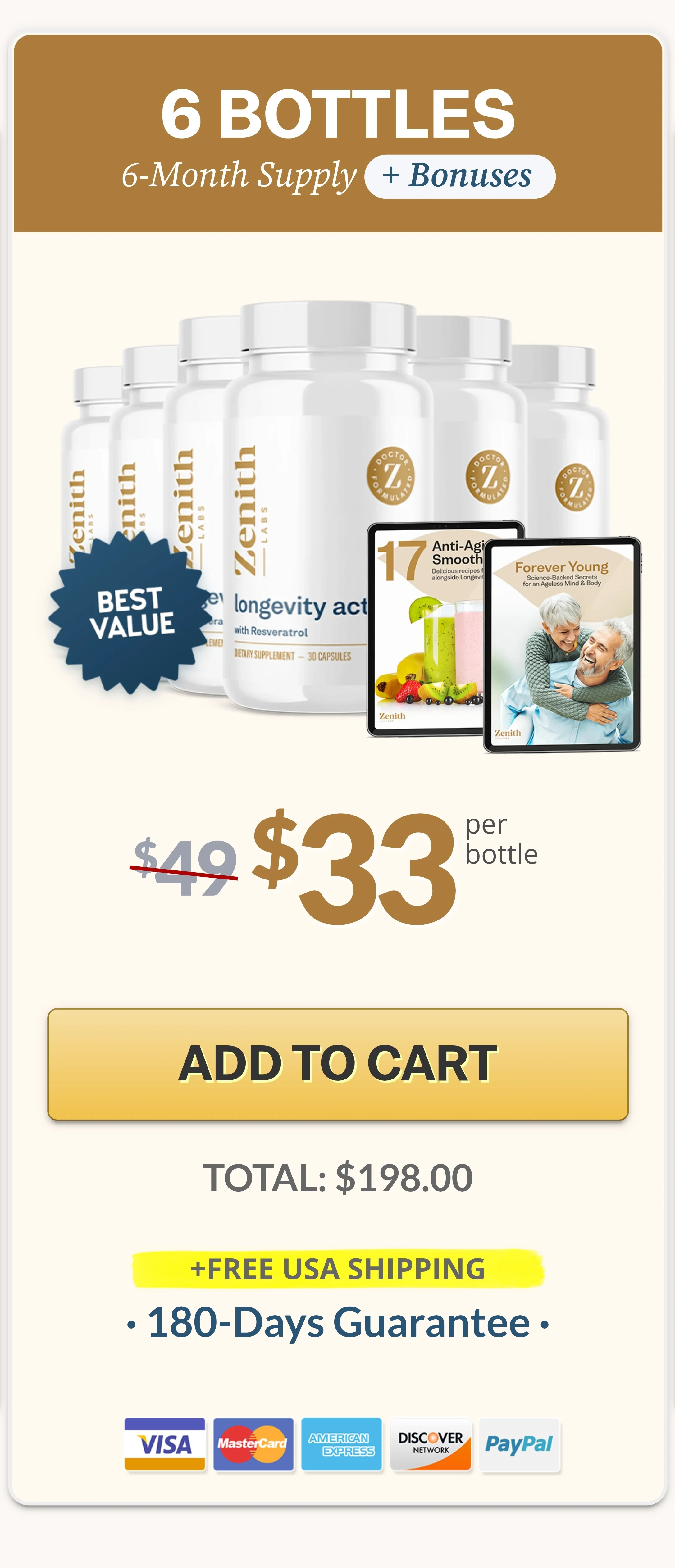 Longevity Activator® 6 bottles pricing
